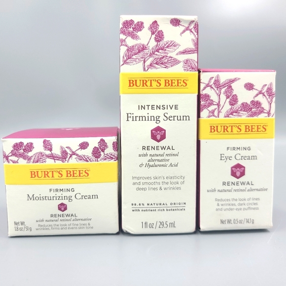 Burts Bees Renewal Moisturizing Cream Firming Serum Eye Cream Bundle